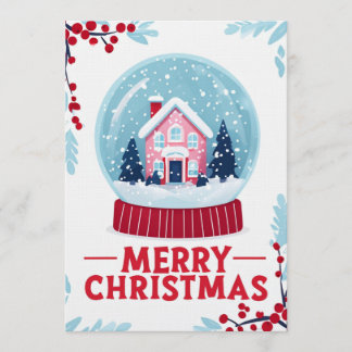 Sierlijke Kerstmis Sneeuwbol Kerstkaart Kaart