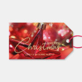 Sierlijke Kerstster Ornament Cadeaulabel (Voorkant (Horizontaal))