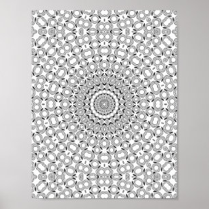 Sierlijke kiezelsteen tegel caleidoscoop mandala p poster