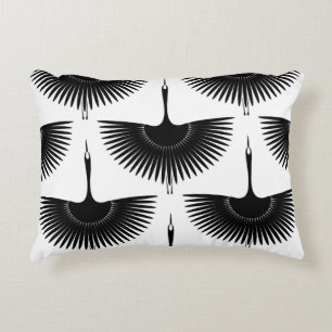 sierlijke kraan: oosterse vogel patroon accent kussen