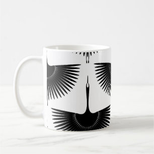 sierlijke kraan: oosterse vogel patroon koffiemok