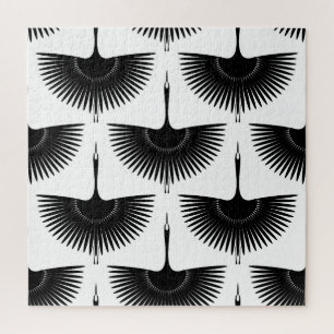 sierlijke kraan: oosterse vogel patroon legpuzzel