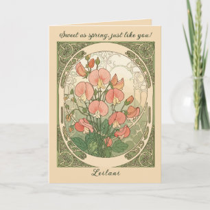 Sierlijke Lathyrus Geboortemaand Bloem Kaart