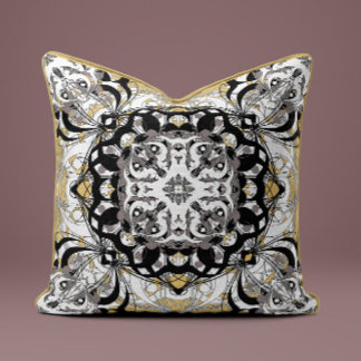 Sierlijke Mandala Sierkussen in Goudbeige