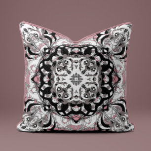 Sierlijke Mandala Sierkussen in Stof Roze