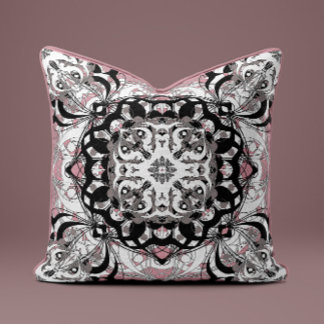 Sierlijke Mandala Sierkussen in Stof Roze
