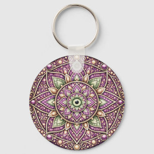 Sierlijke Mandala Sleutelhanger – Kleurrijk Geomet