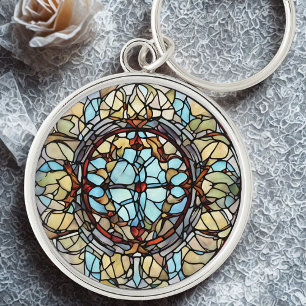 Sierlijke Mandala Sleutelhanger van Glas in Lood