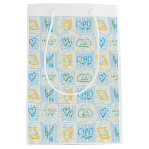 Sierlijke naadloze Amalfi-stijlpatroon Medium Cadeauzakje