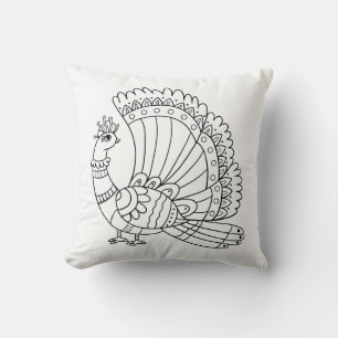 Sierlijke Pauw Doodle Kussen