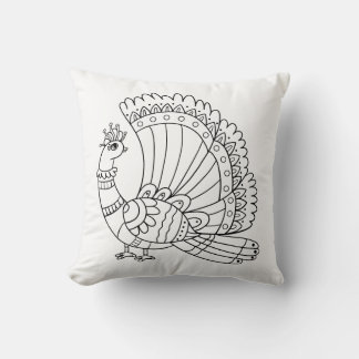 Sierlijke Pauw Doodle Kussen