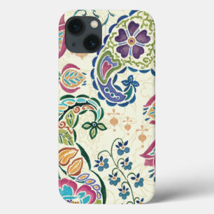 Sierlijke Pauw en Kleurrijke Bloemen iPhone 13 Hoesje