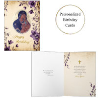 Sierlijke Purple Flowers Theotokos Icon Verjaardag