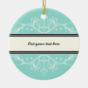 Sierlijke rand eierschaal blauw wit ornament