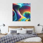 Sierlijke regenboog waterval landschap canvas afdruk (Insitu (Slaapkamer))