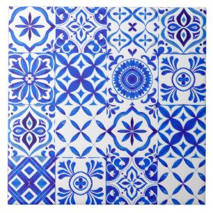 Sierlijke rode azulejo-tegel patchworkpatroon tegeltje