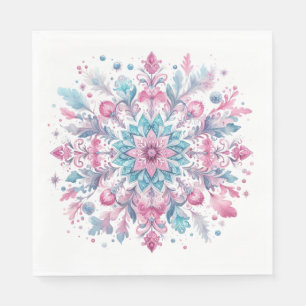 SIERLIJKE ROZE & BLAUWE WINTERKERSTSNEEUWVLINDERS SERVET