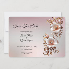 Sierlijke Roze Bloemensave the Date Save The Date