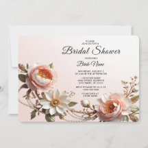 Sierlijke Roze en Witte Bloemen Bruidsdouche