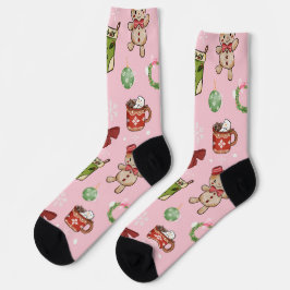 Sierlijke Roze Kerstsokken Sokken
