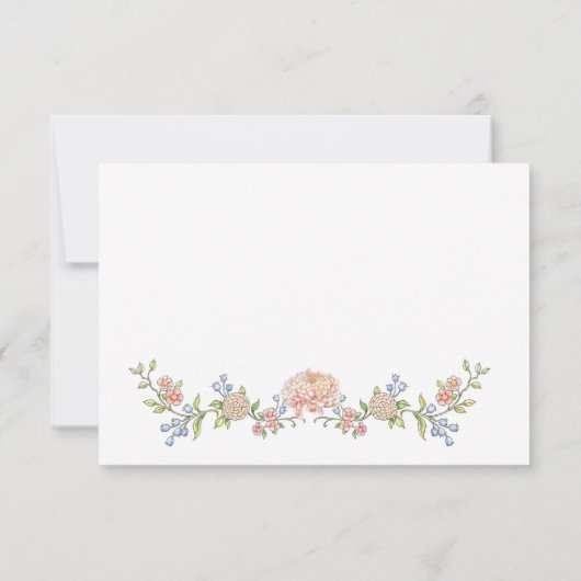 Sierlijke roze QR-code-huwelijksresponkaart in pas Kaart (Achterkant)