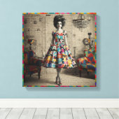 sierlijke schoonheid canvas afdruk (Insitu (Houten vloer))