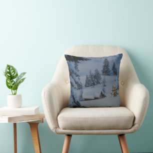Sierlijke Sneeuw Blauw & Witte Sneeuw Prettig Kers Kussen