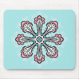 Sierlijke Sneeuwvlok Pret Abstract Winter Muismat