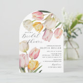 sierlijke tulpen bruids douche uitnodiging (Staand voorkant)