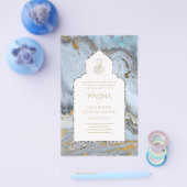 Sierlijke tweetalige WALIMA Nikah Moslim Huwelijk Flyer (Enkel)