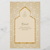 Sierlijke tweetalige WALIMA Nikah Moslim Huwelijk Flyer (Achterkant)