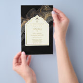 Sierlijke tweetalige WALIMA Nikah Moslim Trouwdag Flyer (Hand)