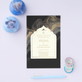 Sierlijke tweetalige WALIMA Nikah Moslim Trouwdag Flyer (Enkel)