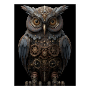 Sierlijke Uurwerk Uil Perfect Poster