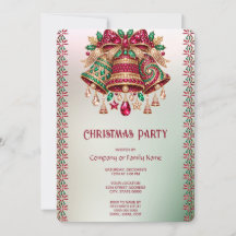 Sierlijke Versierde Belletjes Kerstfeest Uitnodigi