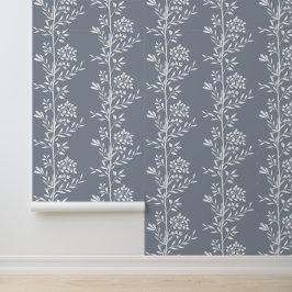 Sierlijke verticale tuin silhouet M1 witte flora Behang