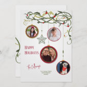 Sierlijke vier foto kerstkaart (Voorkant / Achterkant)