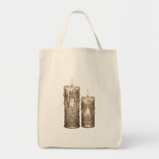 Sierlijke Vintage Gotische Kaarsen Tote Bag
