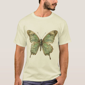 Sierlijke vlinder met vleugels in bladpatroon t-shirt