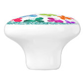 sierlijke vlinders keramische knop (Zijkant)