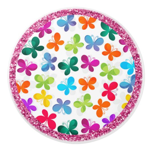 sierlijke vlinders keramische knop (Voorkant)