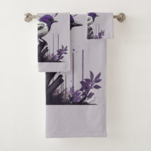 Sierlijke vogel & Paarse bladeren | Palet van de n