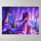 Sierlijke wandeling onder Wisteria Elegant Wisteri Poster (Voorkant)