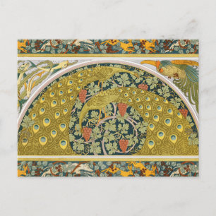 Sierlijke William Morris stijl Pauw Druivenrank Ku Briefkaart