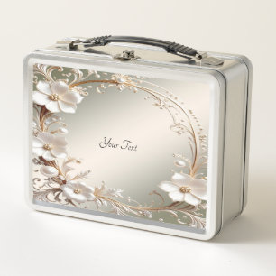 Sierlijke witte bloem lunchbox