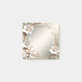Sierlijke witte bloemrijke frame post-it notities post-it® notes