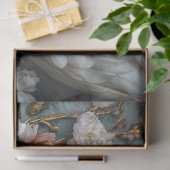 Sierlijke  Witte Zwaan Bloemen Decoupage Tissuepapier (Geschenk)