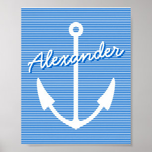 Sierlijke zee poster   personaliseerbare anker