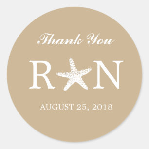 sierlijke zeester   Bruiloft Ronde Sticker