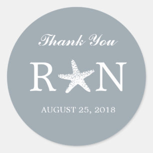 sierlijke zeester   Bruiloft Ronde Sticker